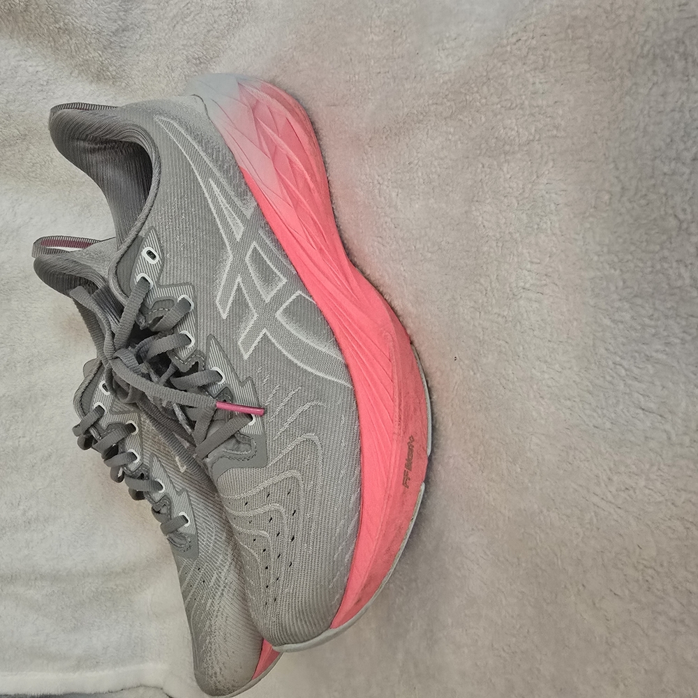 ASICS Women's Gray and Pink Running Shoes